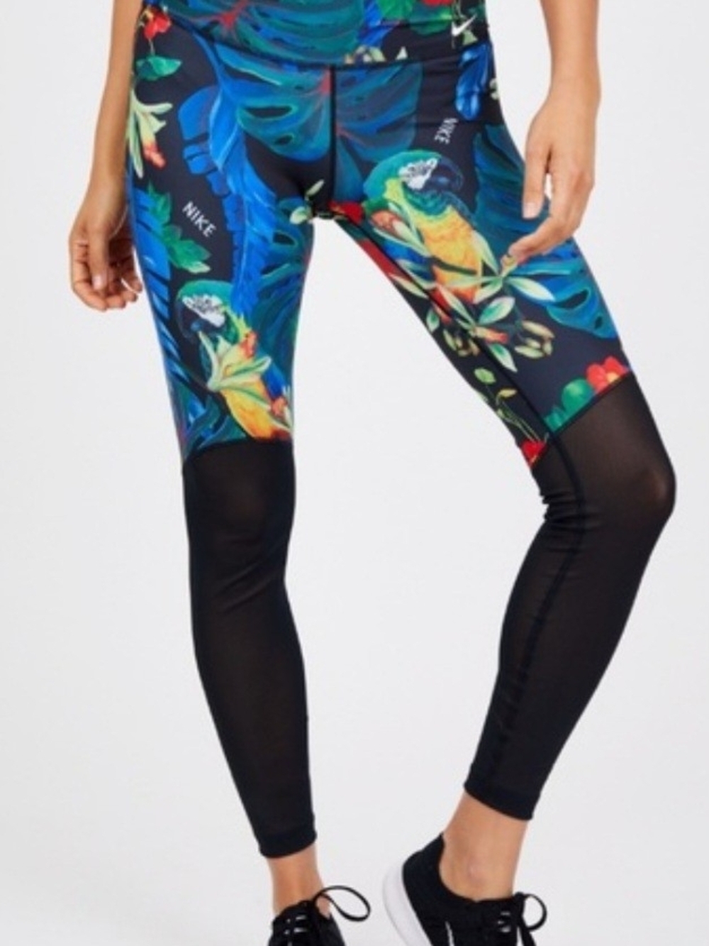 Nike Women’s Tropical Print Leggings with Black Panels